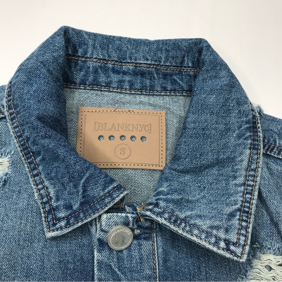 Blank NYC Light Blue Distressed Jean Jacket Women’s Small - Picture 11 of 11